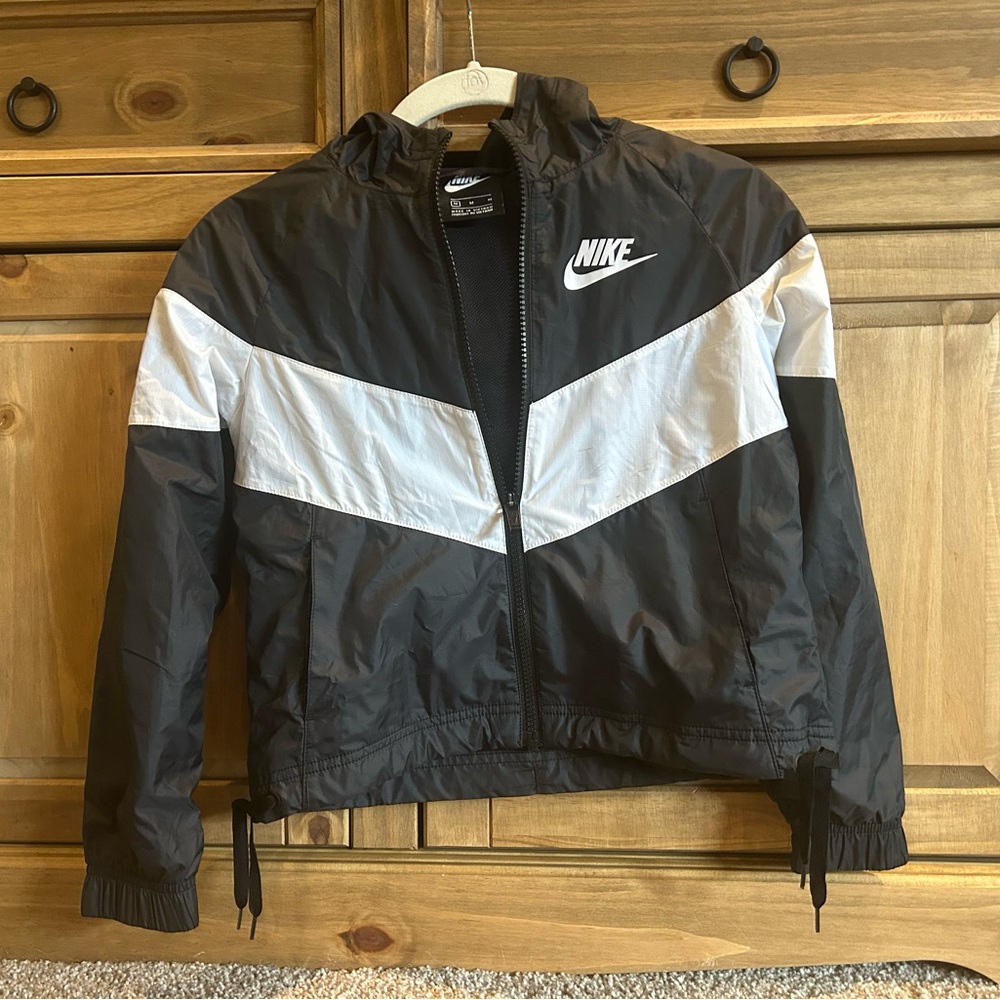 Kids Nike Black and White Windbreaker Jacket